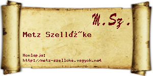 Metz Szellőke névjegykártya